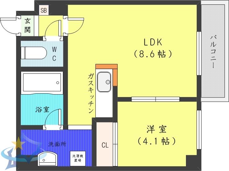 アンビエンテ131(1LDK/7階)の間取り写真