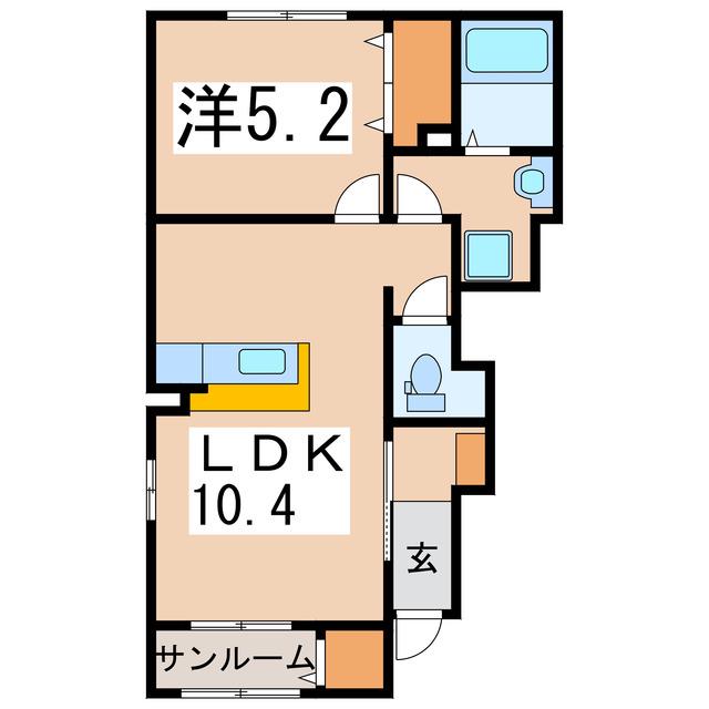 エスパス コンフォルト(1LDK/1階)の間取り写真