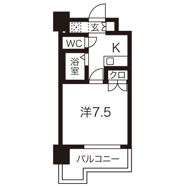 パルティール千種(1K/2階)の間取り写真