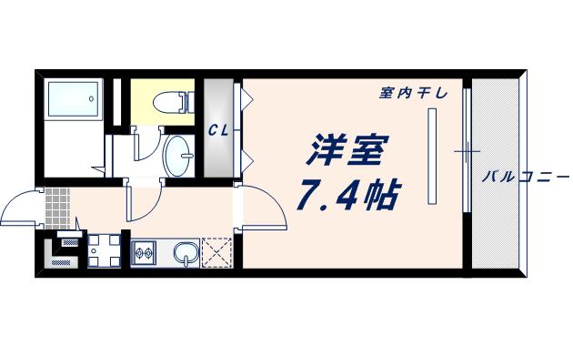 リブリ西今川(1K/2階)の間取り写真