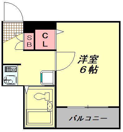ジュネパレス越谷第3(1K/4階)の間取り写真