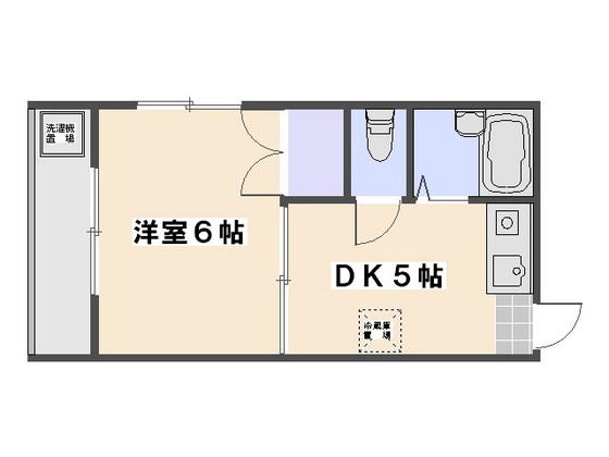 サンライズ五日市中央4丁目ビル(1DK/2階)の間取り写真