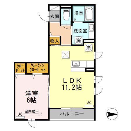 BEAUBELLE(1LDK/1階)の間取り写真