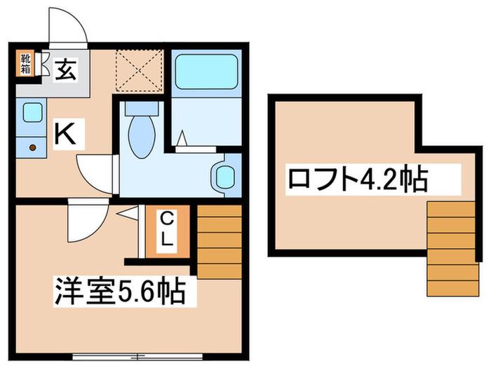 THE HOUSE八王子東中野(1K/1階)の間取り写真