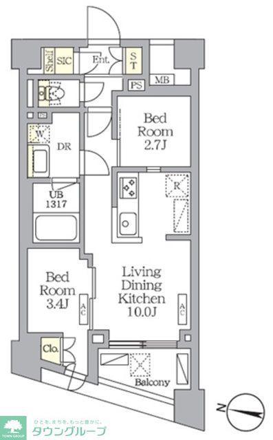 NOGATA RESIDENCE(2LDK/3階)の間取り写真
