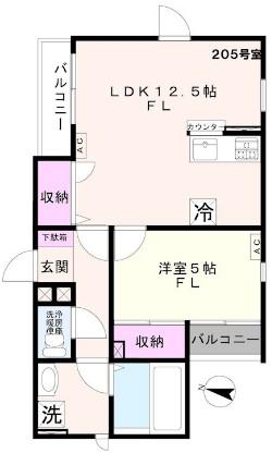 D-REST IKEGAMI(1LDK/2階)の間取り写真