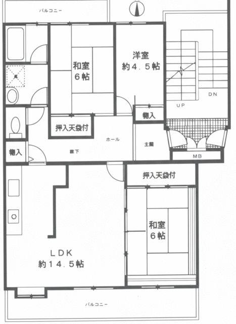 厚木ニューシティー森の里くすのき台団地(3LDK/1階)の間取り写真