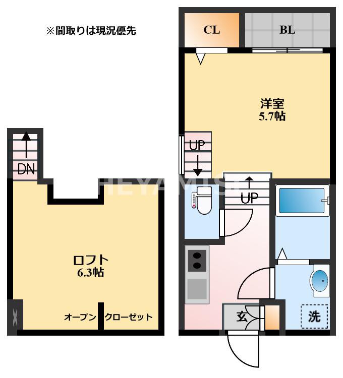 MODERN PALAZZO諫早駅北(1SK/1階)の間取り写真