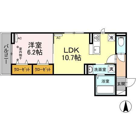 アネモネ元本郷(1LDK/3階)の間取り写真