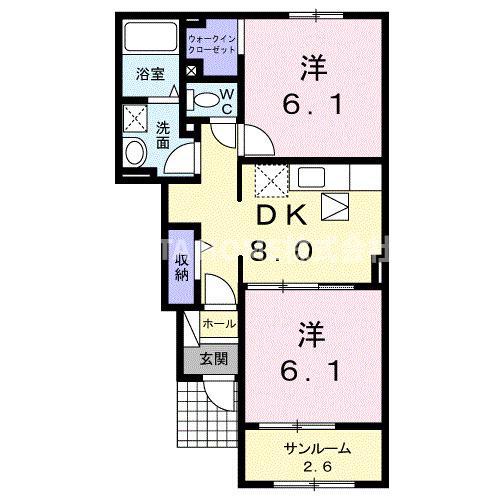 サンリットタウン日高III(2DK/1階)の間取り写真