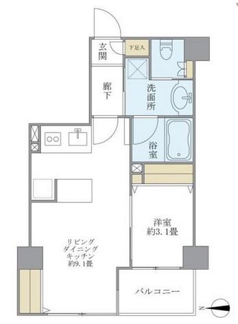 リックスA(1LDK/5階)の間取り写真