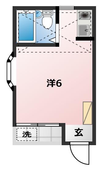 ビラ自然2(ワンルーム/1階)の間取り写真