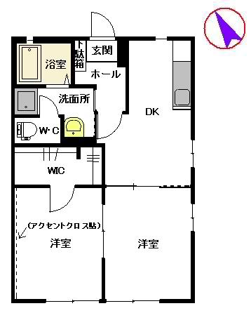 ディアス大慶(2DK/1階)の間取り写真