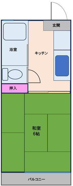 花家アパート(ワンルーム/2階)の間取り写真