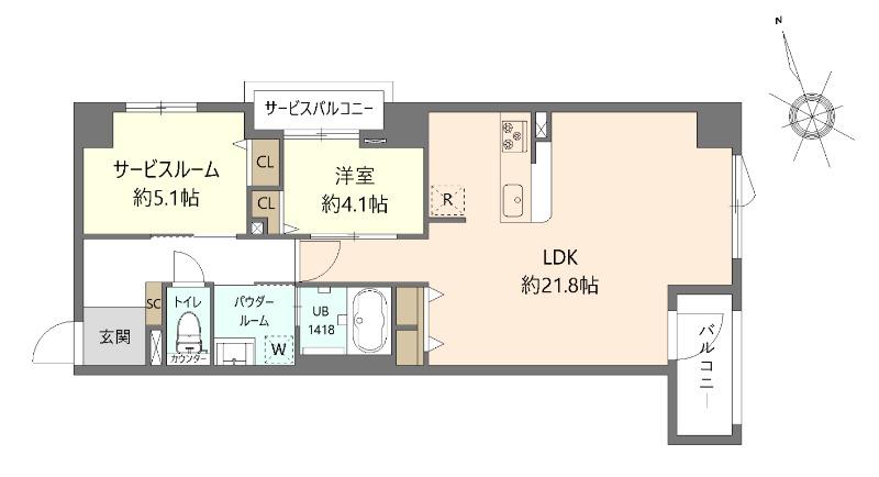 東急世田谷線 松陰神社前駅 徒歩1分 3階建 築4年(1SLDK/2階)の間取り写真