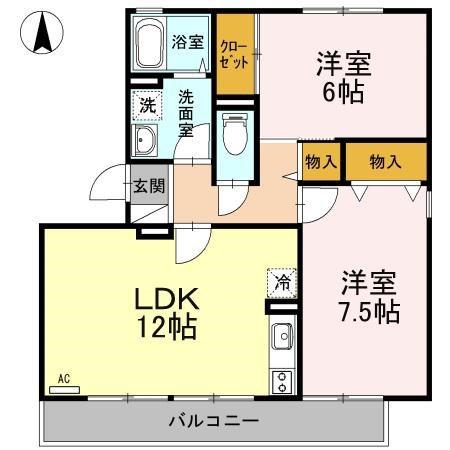 フェニックス・SI B棟(2LDK/2階)の間取り写真