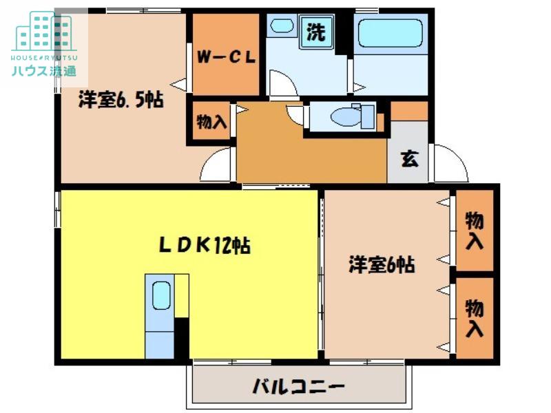 アフロディーテM(2LDK/2階)の間取り写真