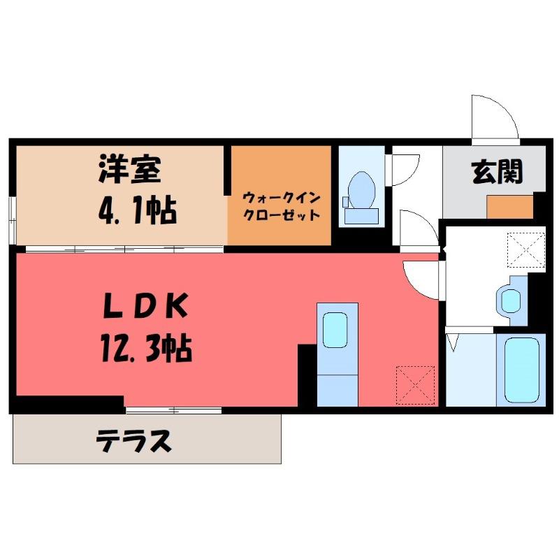 クロッシア住吉町(1LDK/1階)の間取り写真