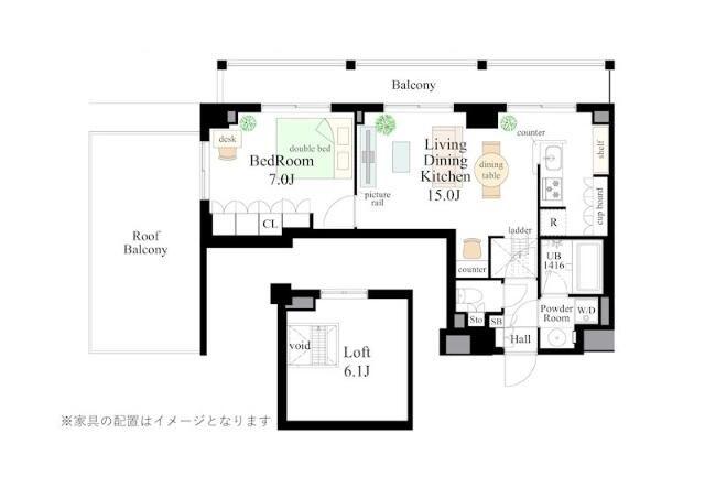 エスティメゾン新中野(1LDK/4階)の間取り写真