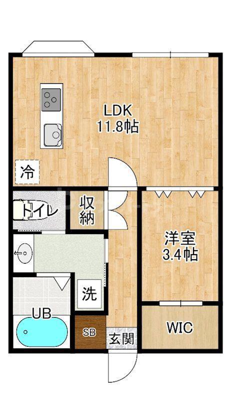 ドエル・サカザキ(1LDK/1階)の間取り写真