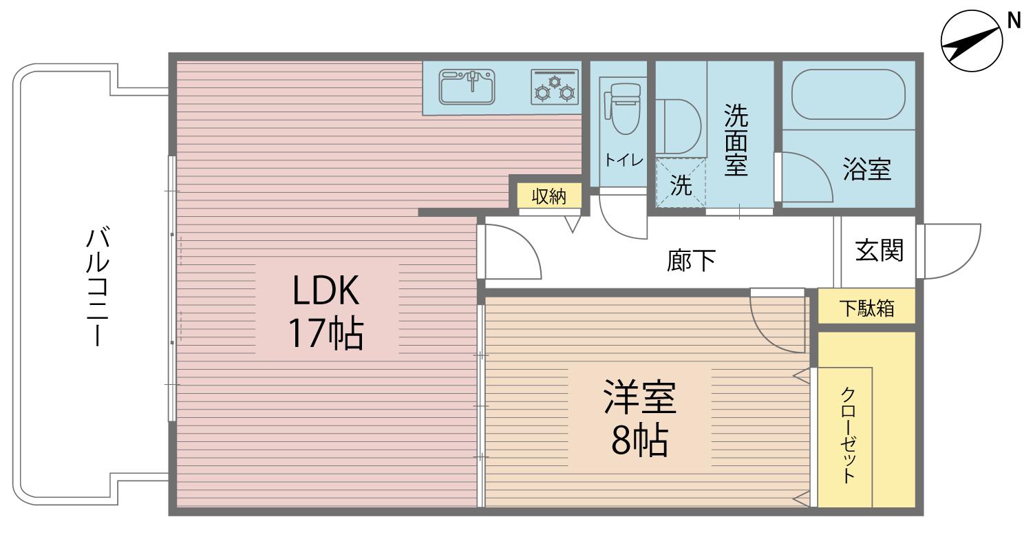 エル・ブラン(1LDK/6階)の間取り写真