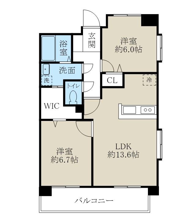 パークハイツ美咲(2LDK/5階)の間取り写真