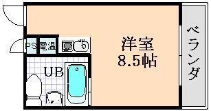カサパラシオ(ワンルーム/1階)の間取り写真
