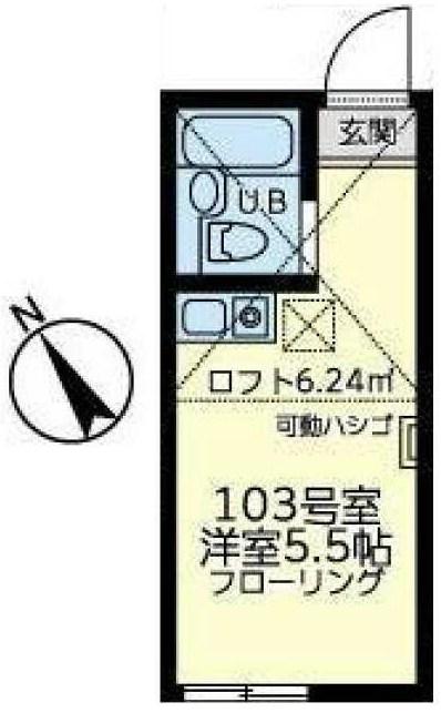 ユナイト阪東橋シドニーの杜(ワンルーム/1階)の間取り写真