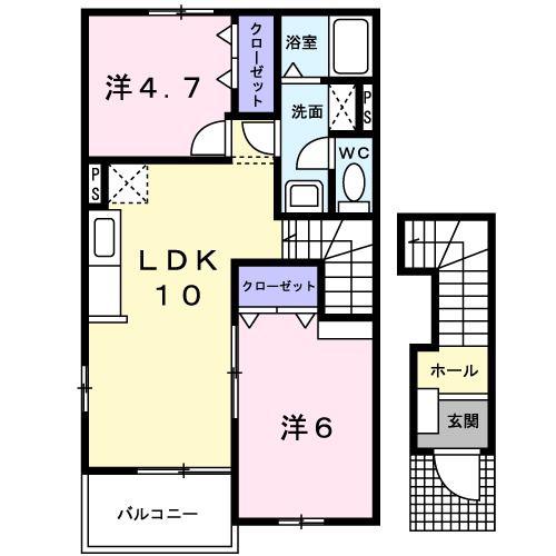 イースト・サンライズ(2LDK/2階)の間取り写真