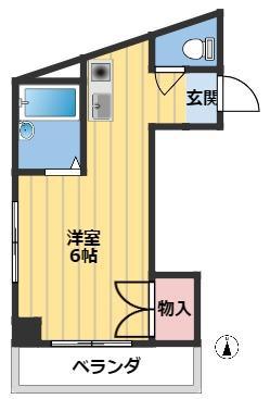 メゾン若葉(ワンルーム/3階)の間取り写真