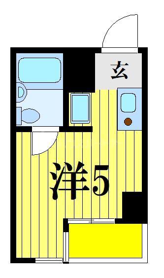 ユーコート本八幡(ワンルーム/5階)の間取り写真