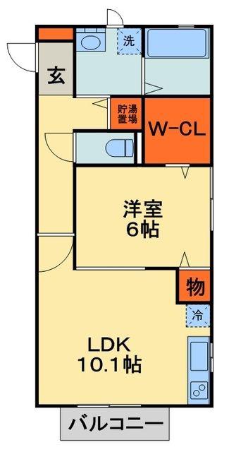 エスペランサA(1LDK/3階)の間取り写真