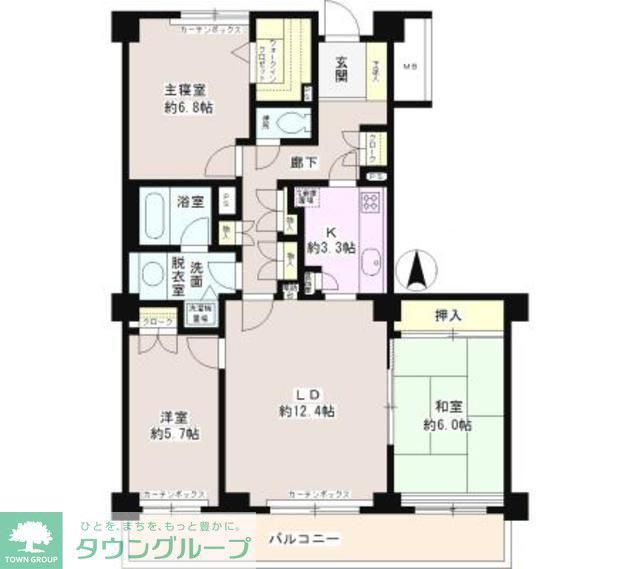 PARK NEWPORT(3LDK/3階)の間取り写真