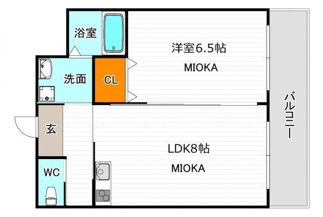 ヴィーブル中野(1LDK/6階)の間取り写真