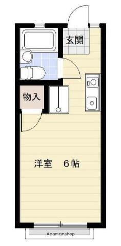 テラスヤシロ(ワンルーム/2階)の間取り写真