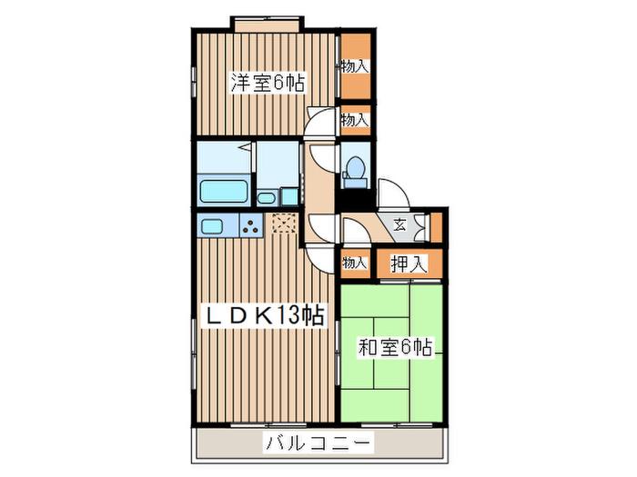 メゾン芝梅(2LDK/2階)の間取り写真