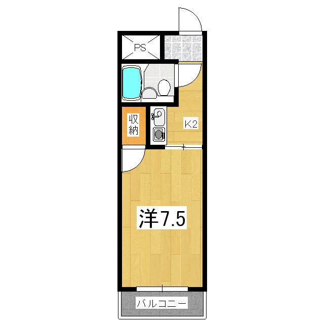 アピア御陵(1K/3階)の間取り写真