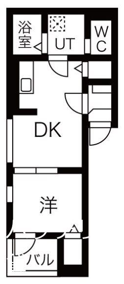 CUBE(1DK/3階)の間取り写真