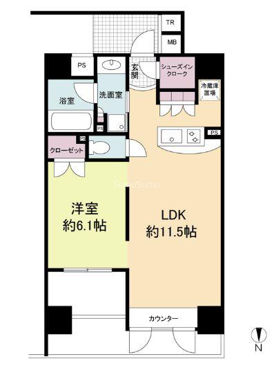 プライムアーバン堺筋本町(ワンルーム/12階)の間取り写真