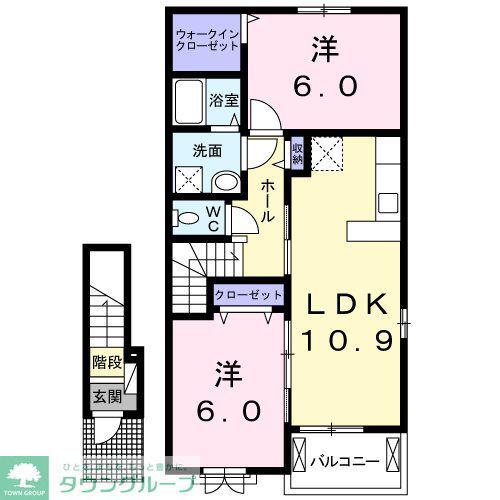 CAROLINE I(2LDK/2階)の間取り写真