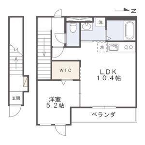 シェルル鏡(1LDK/2階)の間取り写真