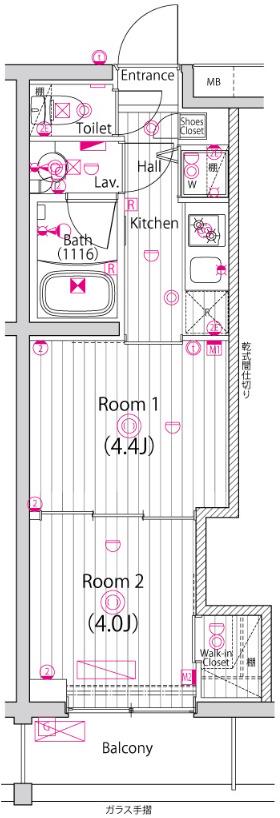 ガーラ元住吉グランドステージ(1DK/3階)の間取り写真