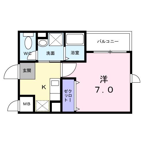 ヴァンベェール27(1K/3階)の間取り写真