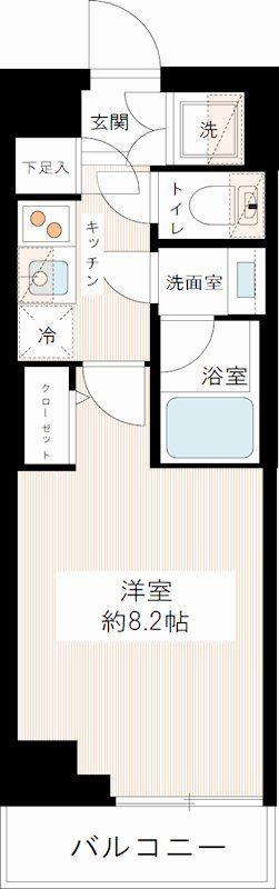 MAXIV北(1K/4階)の間取り写真