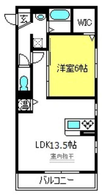マグノリア(1LDK/3階)の間取り写真