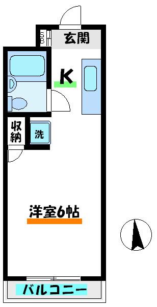 ハイム佐藤(1K/1階)の間取り写真