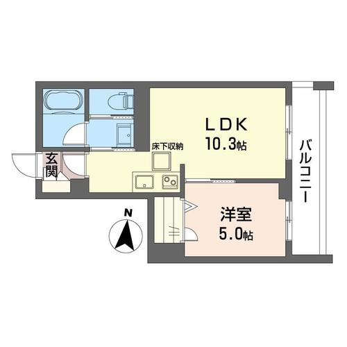 ハウス レイティア(1LDK/2階)の間取り写真