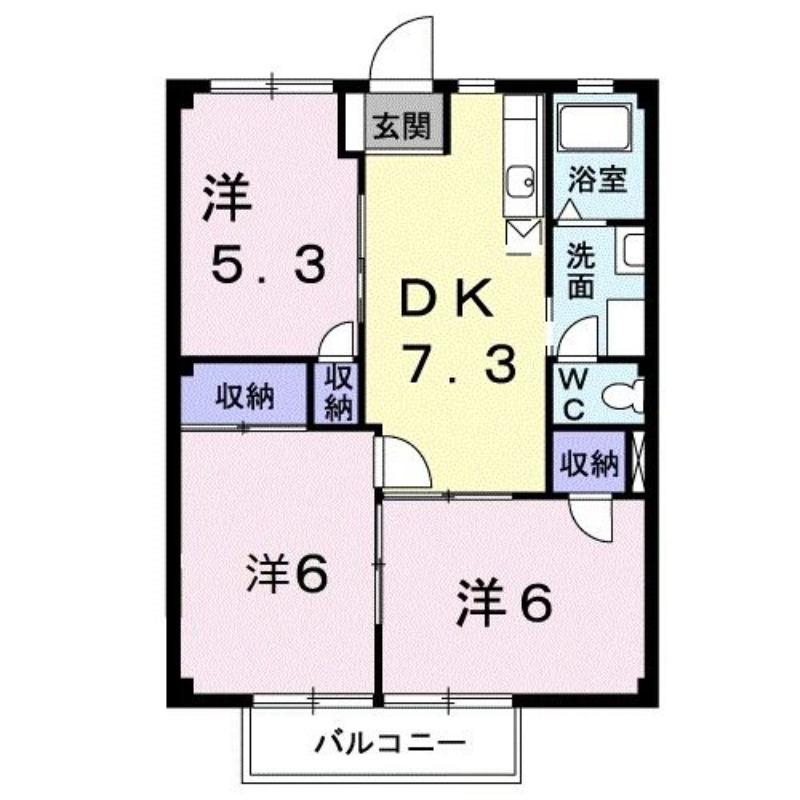 パストラルII(3DK/1階)の間取り写真