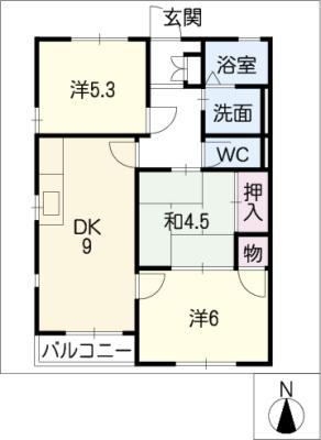 グランシャリオ17(3DK/2階)の間取り写真