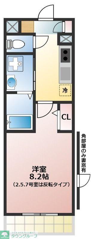 エポック(1K/2階)の間取り写真